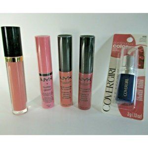 5 lipstick lip gloss all pink NYX Revlon Cover Girl